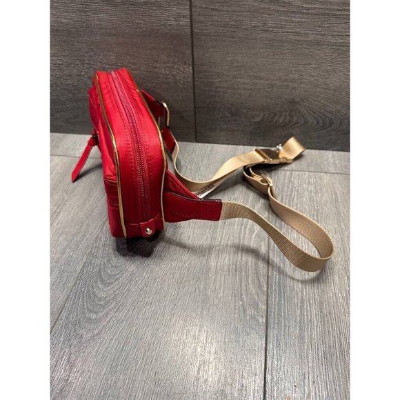Michael Kors Signature Red Bumbag Gold Hardware Nylon Fannypack Belt Bag - Picture 6 of 14